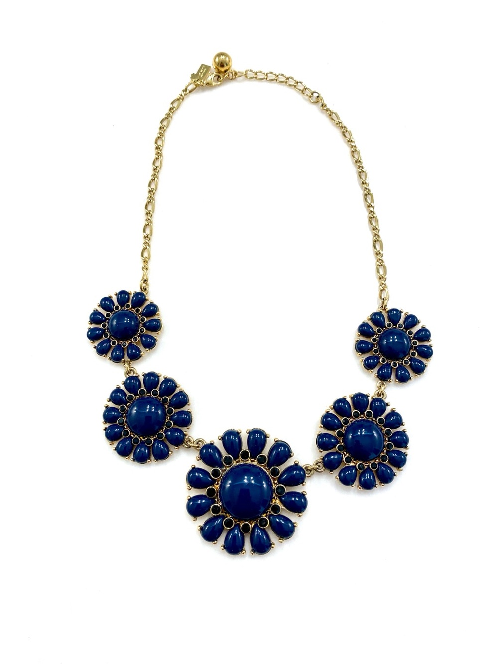 kate spade Navy and Gold Floral Statement Necklace